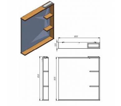 Зеркало JUVENTA BROOKLYN BrM-55 белое 850x550x120