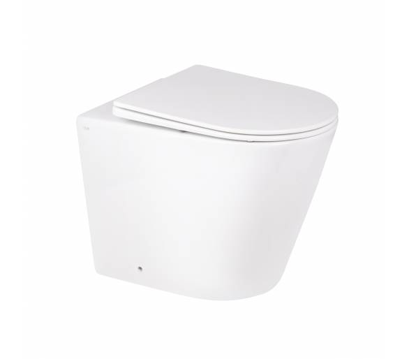Унитаз напольный Qtap Swan безободковый с сиденьем Soft-close QT16223178W