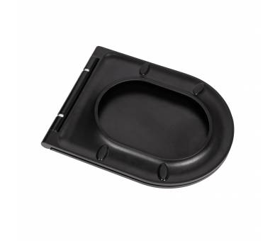 Черный унитаз-компакт Qtap Scorpio безободковый с сиденьем Soft-close