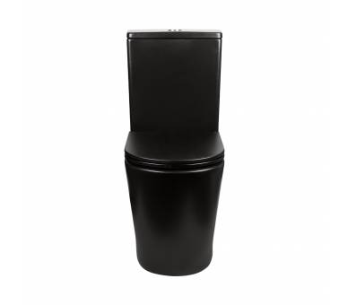 Черный унитаз-компакт Qtap Scorpio безободковый с сиденьем Soft-close