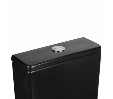 Черный унитаз-компакт Qtap Scorpio безободковый с сиденьем Soft-close