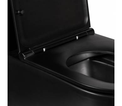Черный унитаз-компакт Qtap Scorpio безободковый с сиденьем Soft-close