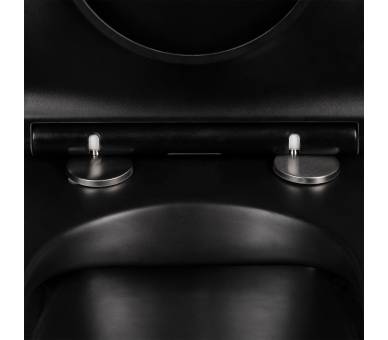Черный унитаз-компакт Qtap Scorpio безободковый с сиденьем Soft-close