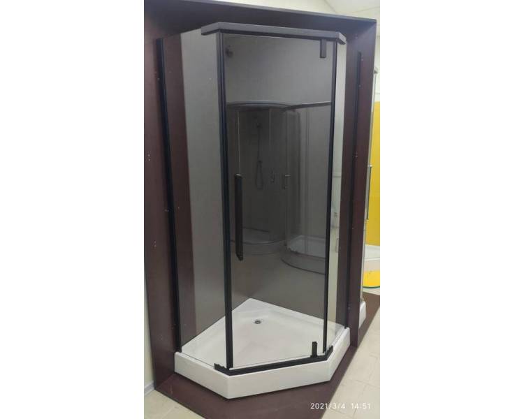 Душова кабіна Veronis KN-8-15 Black 90x90x205 з піддоном