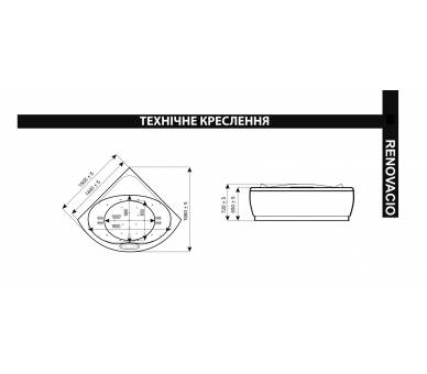 Акриловая ванна WGT Renovazio угловая 150*150 Easy