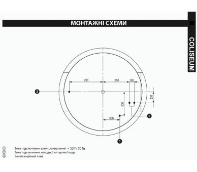 Акриловая ванна WGT Coliseum отдельностоящая 180*180 Easy