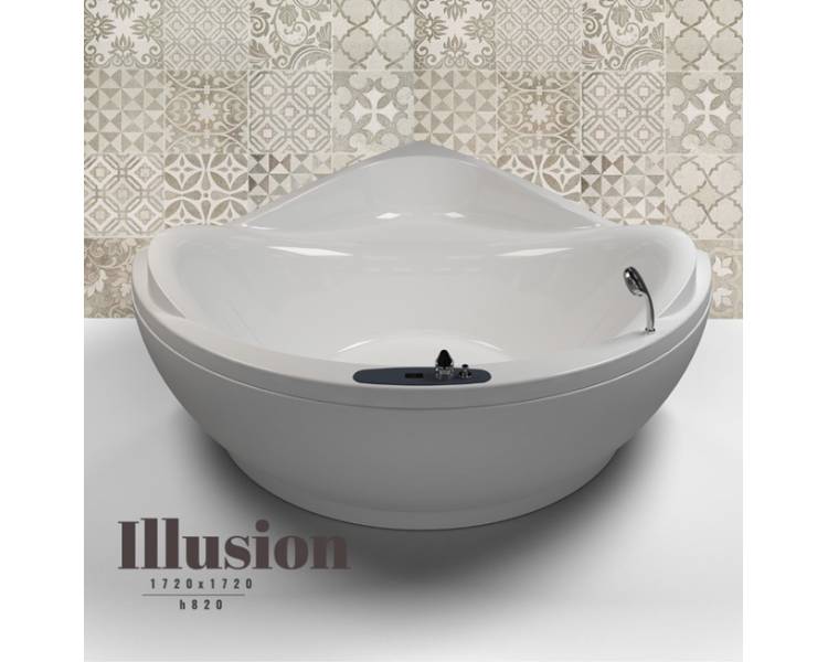 Гидроаэромассажная ванна WGT Illusion угловая 172x172 Hydro Aero