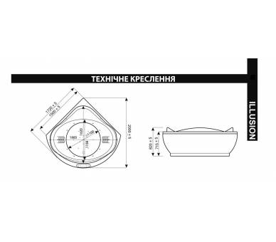 Гідроаеромасажна ванна WGT Ілюзіон куточок 172х172 Hydro Aero