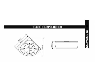 Гидроаэромассажная ванна WGT Mi Corazon угловая 151x151 Hydro Aero