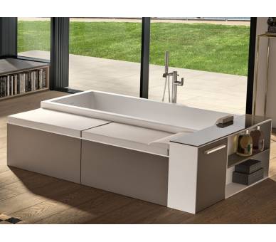 Аэромассажная отдельностоящая ванна из искусственного камня Albatros Modula F Combi 202x135