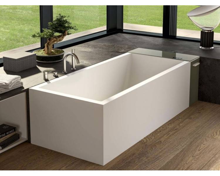 Аэромассажная ванна из искусственного камня Albatros Modula Wall 202x85 в угол