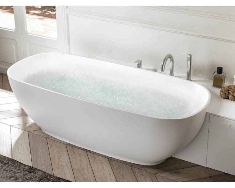 Аеромасажна ванна зі штучного каменю Albatros Ethos Wall 196x87