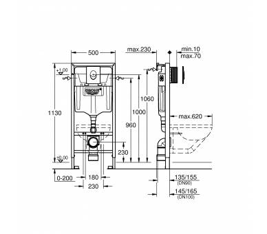 Инсталляция для унитаза Grohe Rapid SL комплект 3 в 1 38721001