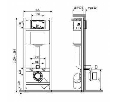Инсталляция для унитаза Qtap Nest QT0133M425