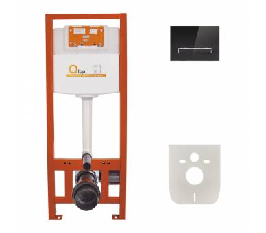 Набор инсталляция 4 в 1 Qtap Nest ST с линейной панелью смыва QT0133M425V1107GB