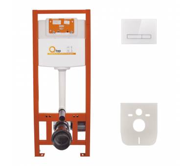 Набор инсталляция 4в1 Qtap Nest ST с линейной панелью смыва QT0133M425V1105GW