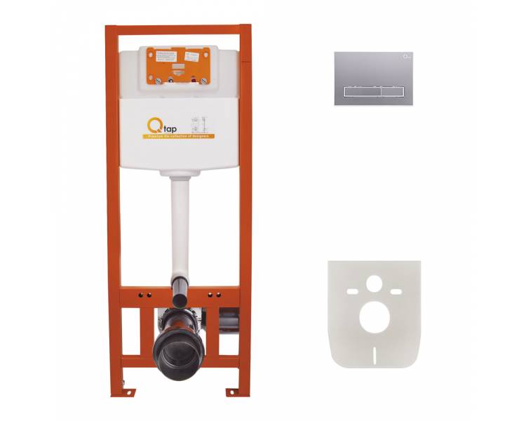 Набор инсталляция 4 в 1 Qtap Nest ST с линейной панелью смыва QT0133M425M08382SAT