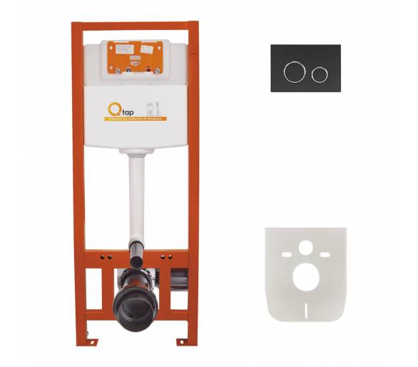 Набор инсталляция 4в1 Qtap Nest ST с круглой панелью смыва QT0133M425M11V1146MB