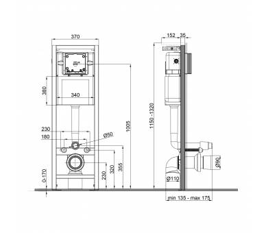 Установка для унітазу Qtap Nest Uni QT0233M370