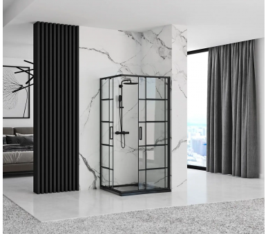 Душова кабіна REA CONCEPT 80X80 чорного кольору