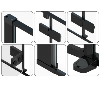 Душевая кабина REA FARGO BLACK 100X80 черный