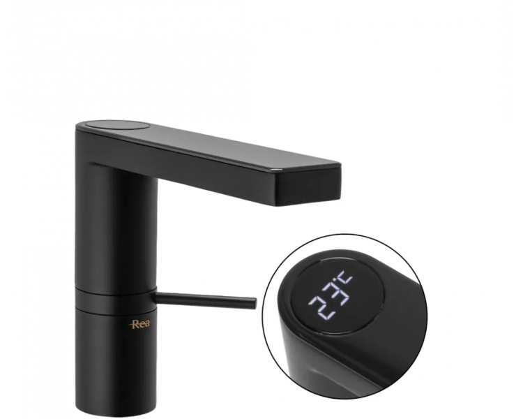 Змішувач для раковини (умивальник) REA AMAR LCD BLACK black low