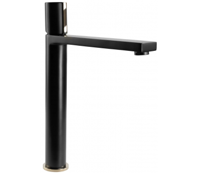 Кран для мийки (умивальник) REA ICON BLACK L.GOLD black high