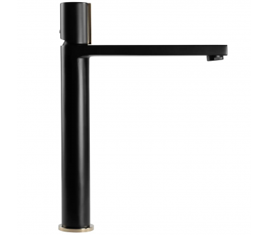 Кран для мийки (умивальник) REA ICON BLACK L.GOLD black high