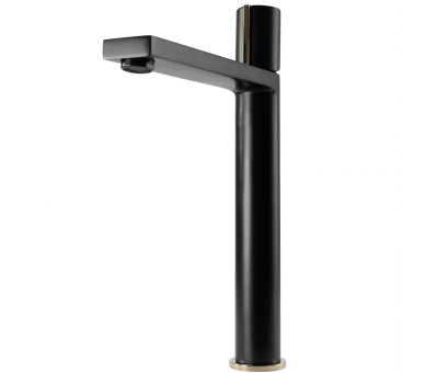 Кран для мийки (умивальник) REA ICON BLACK L.GOLD black high