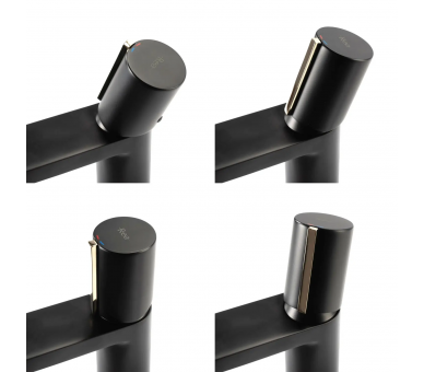 Кран для мийки (умивальник) REA ICON BLACK L.GOLD black high
