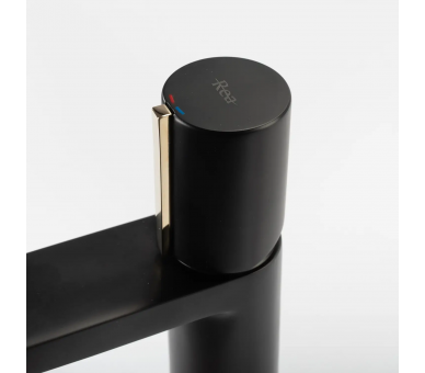 Змішувач для раковини (умивальник) REA ICON BLACK L.GOLD чорний низький