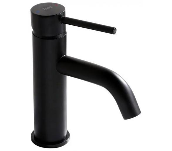 Смеситель для раковины (умывальника) REA LUNGO BLACK LOW черный низкий