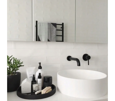 Смеситель для раковины (умывальника) REA LUNGO BLACK MAT + BOX черный настенный скрытого монтажа