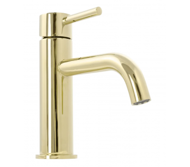 Смеситель для раковины (умывальника) REA LUNGO LIGHT GOLD LOW золотой низкий