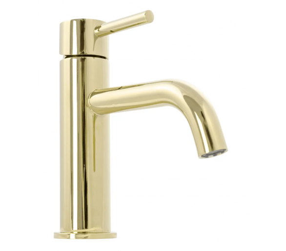Смеситель для раковины (умывальника) REA LUNGO LIGHT GOLD LOW золотой низкий