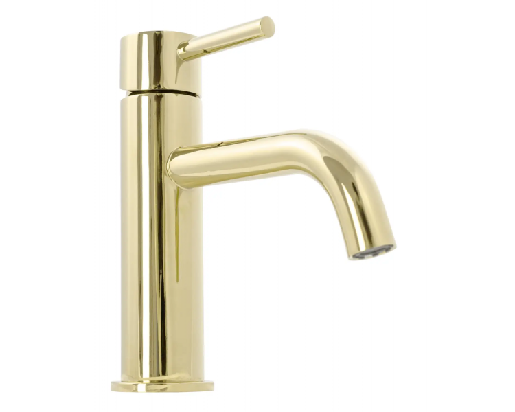 Смеситель для раковины (умывальника) REA LUNGO LIGHT GOLD LOW золотой низкий
