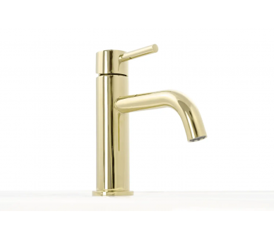 Смеситель для раковины (умывальника) REA LUNGO LIGHT GOLD LOW золотой низкий