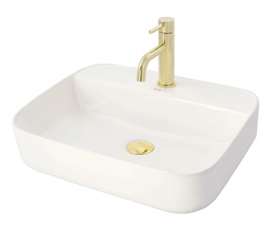 Смеситель для раковины (умывальника) REA LUNGO LIGHT GOLD LOW золотой низкий