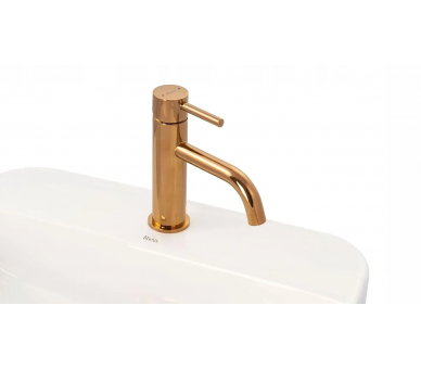 Смеситель для раковины (умывальника) REA LUNGO ROSE GOLD LOW розовое золото низкий