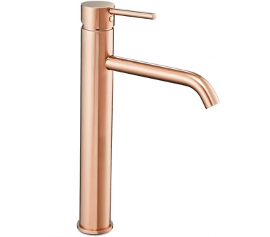 Смеситель для раковины (умывальника) REA LUNGO ROSE GOLD розовое золото высокий