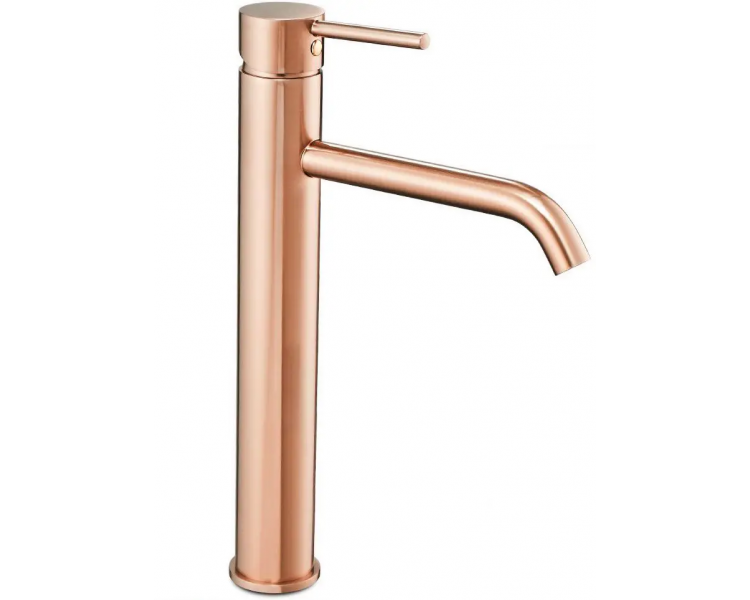 Кран для раковини REA LUNGO ROSE GOLD піднявся золотом високо