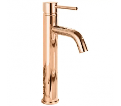 Кран для раковини REA LUNGO ROSE GOLD піднявся золотом високо