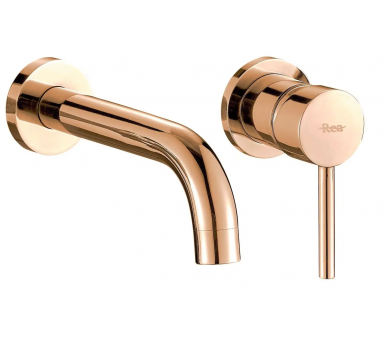 Смеситель для раковины (умывальника) REA LUNGO ROSE GOLD розовое золото настенный скрытого монтажа