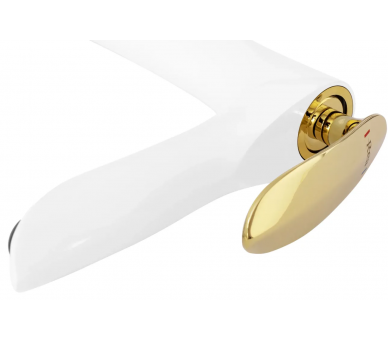 Смеситель для раковины (умывальника) REA ORBIT WHITE GOLD белый золото низкий