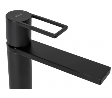 Смеситель для раковины (умывальника) REA FLIP BLACK черный высокий
