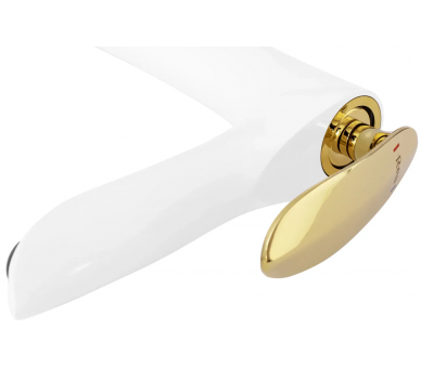 Смеситель для раковины (умывальника) REA ORBIT WHITE GOLD белый золото высокий