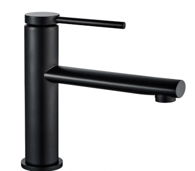 Смеситель для раковины (умывальника) REA OVAL BLACK черный низкий
