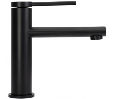 Смеситель для раковины (умывальника) REA OVAL BLACK черный низкий