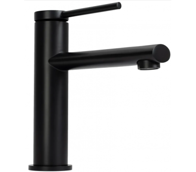 Смеситель для раковины (умывальника) REA OVAL BLACK черный низкий