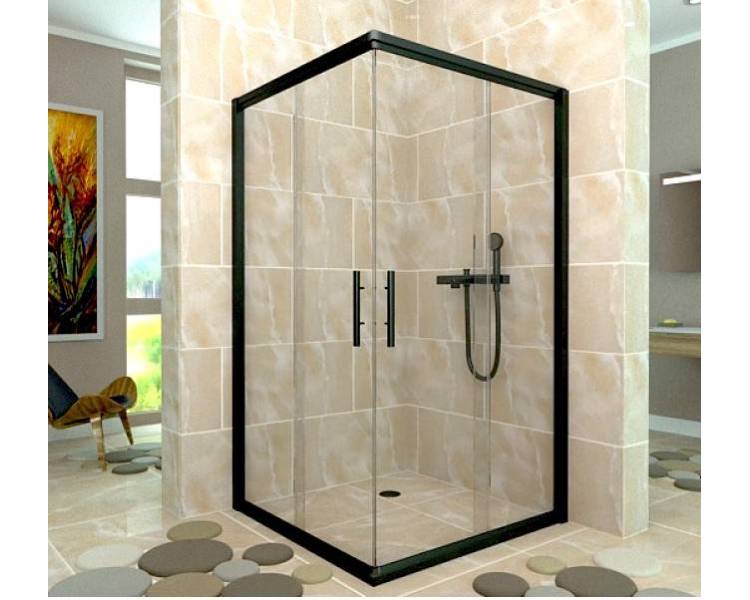 Душевая кабина AQUANIL INDIANA 80x80x190 см черный профиль